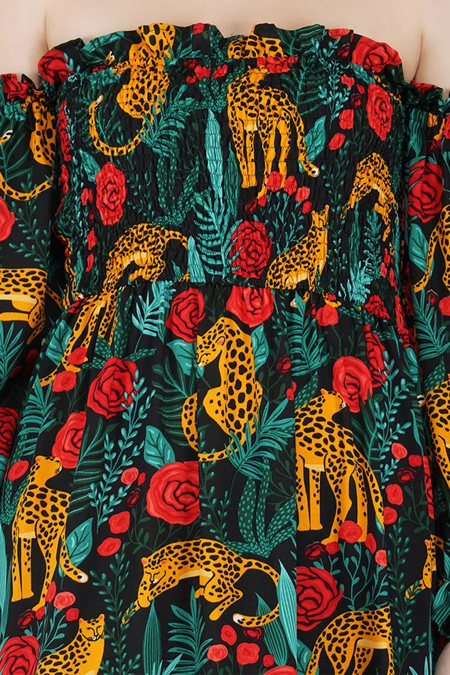 Jaguar Paradise Maxi Shirred Dress Jaguar Paradise Maxi Shirred Dress