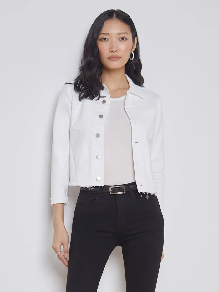 Janelle Denim Jacket Blanc Women L039Agence Denim Jackets