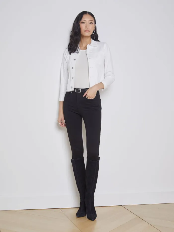 Janelle Denim Jacket Blanc Women L039Agence Denim Jackets Janelle Denim Jacket Blanc Women L039Agence Denim Jackets