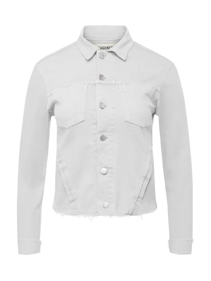 Janelle Denim Jacket Blanc Women L039Agence Denim Jackets Janelle Denim Jacket Blanc Women L039Agence Denim Jackets