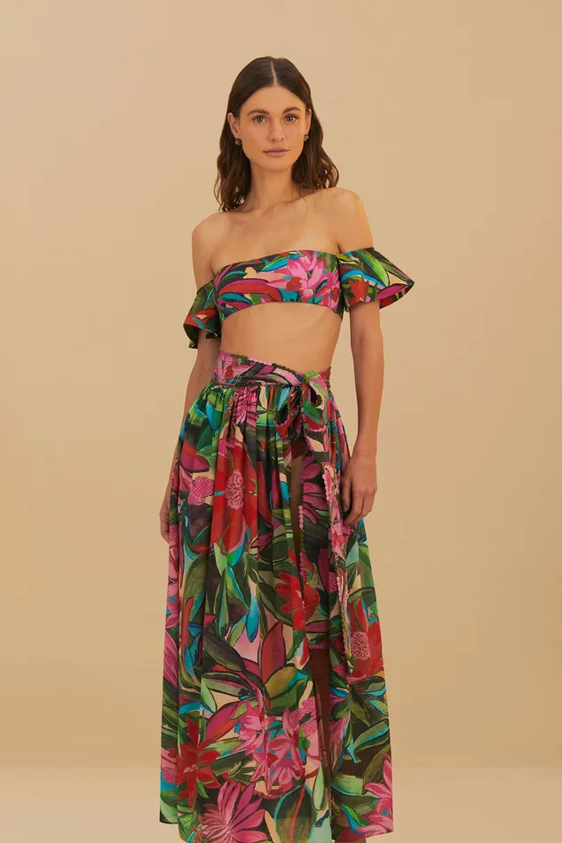 Jardin De Reve Midi Skirt Women FARM Rio Skirts Jardin De Reve Midi Skirt Women FARM Rio Skirts