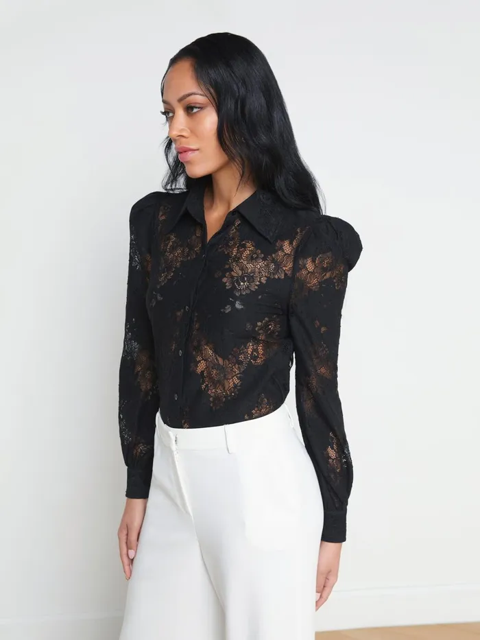 Jenica Lace Blouse Black Women L039Agence Blouses and Tops Jenica Lace Blouse Black Women L039Agence Blouses and Tops