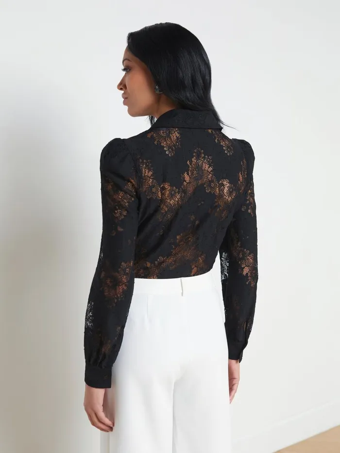 Jenica Lace Blouse Black Women L039Agence Blouses and Tops Jenica Lace Blouse Black Women L039Agence Blouses and Tops
