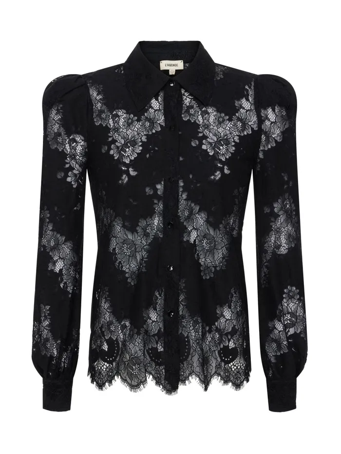 Jenica Lace Blouse Black Women L039Agence Blouses and Tops Jenica Lace Blouse Black Women L039Agence Blouses and Tops