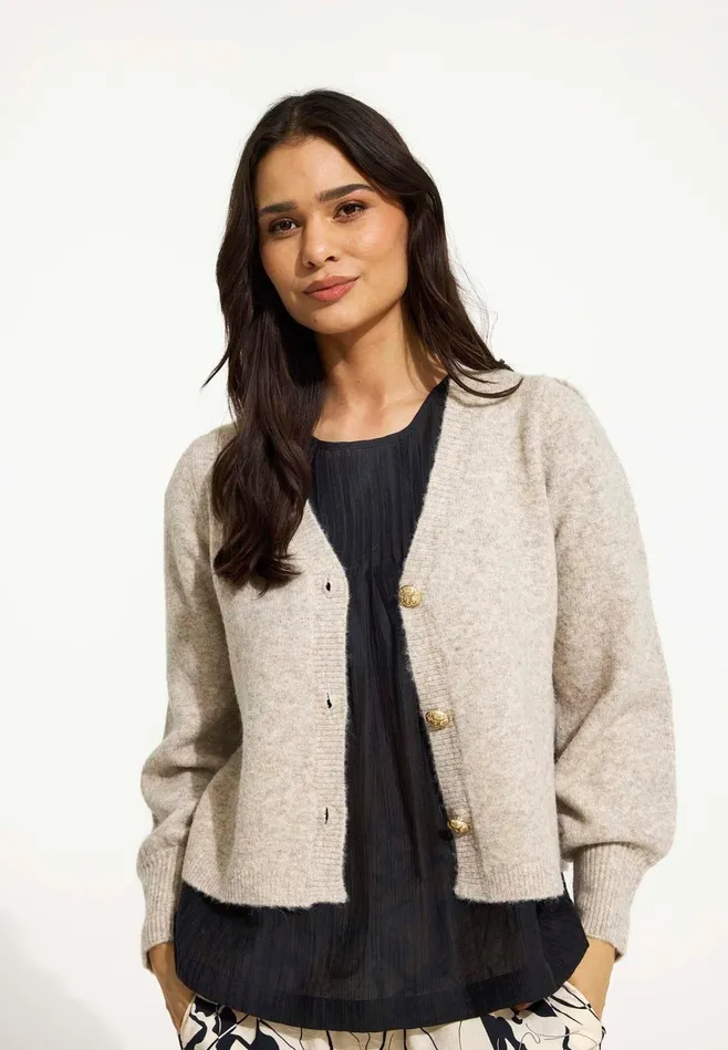 JENNY CARDIGAN 16519 190 Nature 190 Women IN FRONT CARDIGANS KNITS