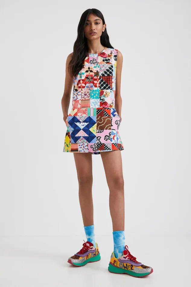 Johnson Hartig Patchwork Pinafore Women Desigual Dresses