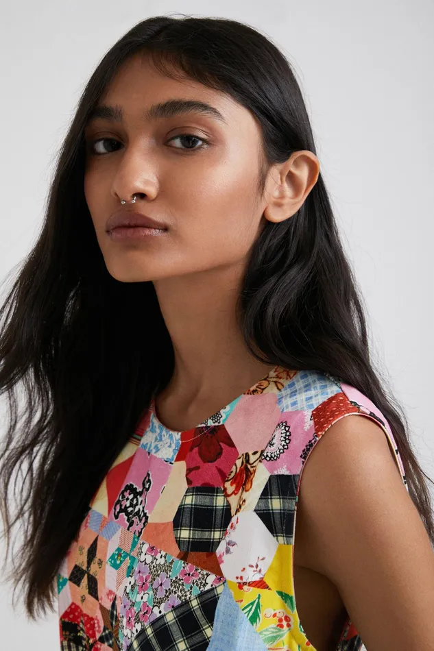 Johnson Hartig Patchwork Pinafore Women Desigual Dresses