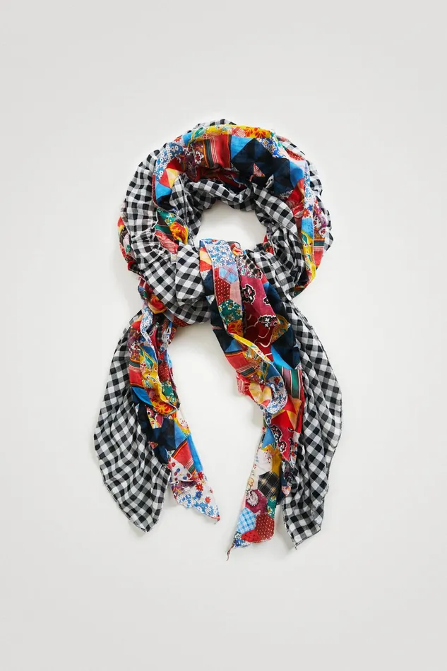 Johnson Hartig Patchwork Ruffle Pareo Women Desigual Scarves