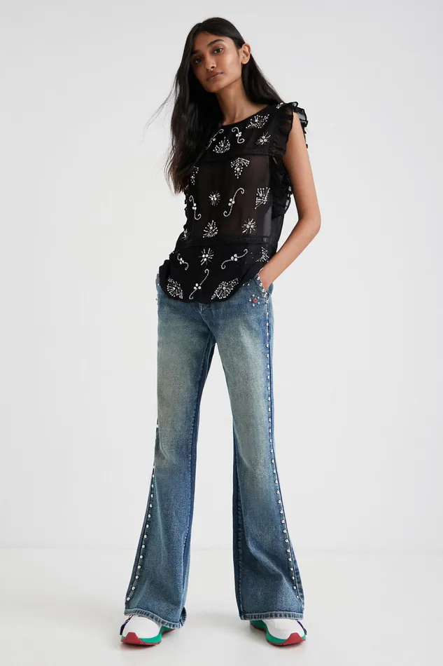 Johnson Hartig Sheer Blouse Women Desigual Tops and Shirts