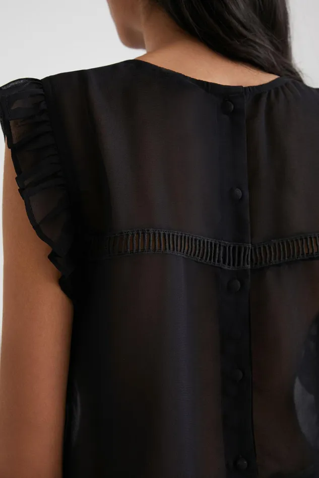 Johnson Hartig Sheer Blouse Women Desigual Tops and Shirts