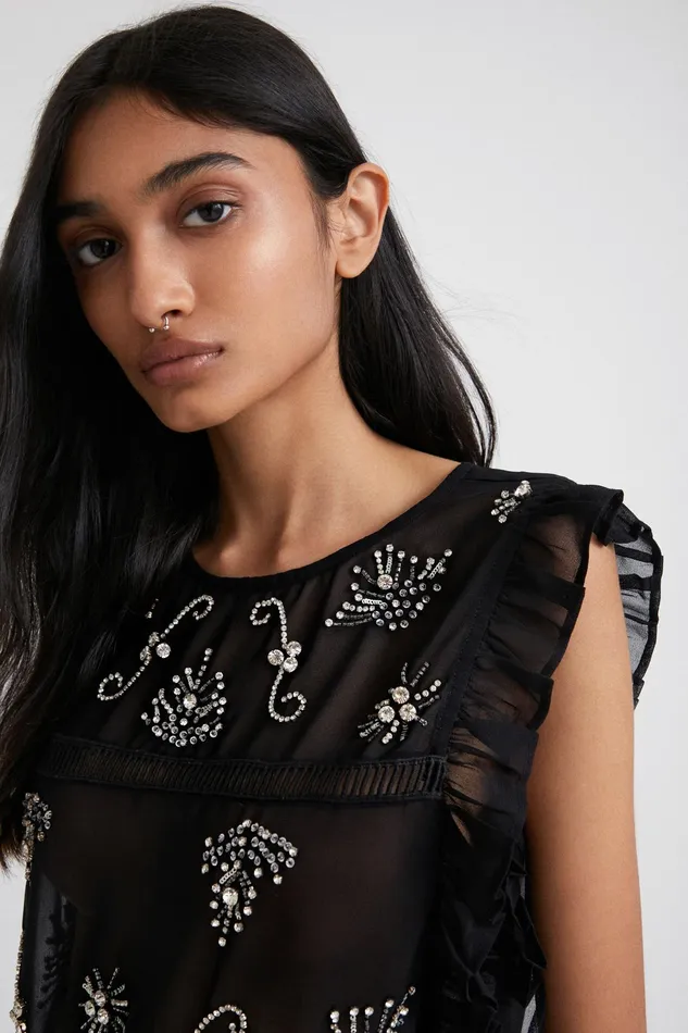 Johnson Hartig Sheer Blouse Women Desigual Tops and Shirts