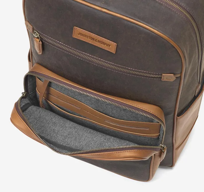 JohnstonandMurphy Backpacks and Briefcases Rhodes Backpack Brown Antique Cottontan Full Grain 8211 Men JohnstonandMurphy Backpacks and Briefcases Rhodes Backpack Brown Antique Cottontan Full Grain 8211 Men