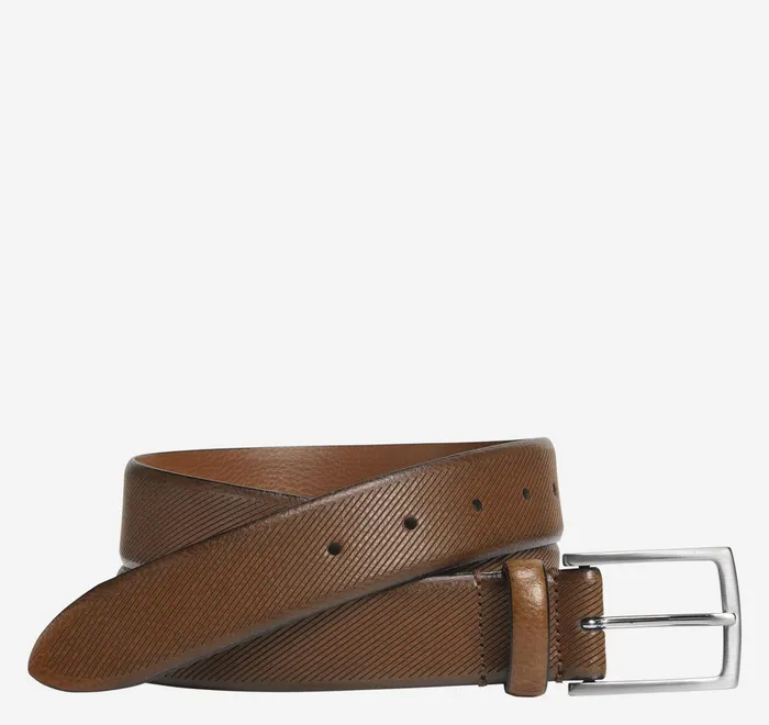 JohnstonandMurphy Belts Diagonal Embossed Belt Tan 8211 Men
