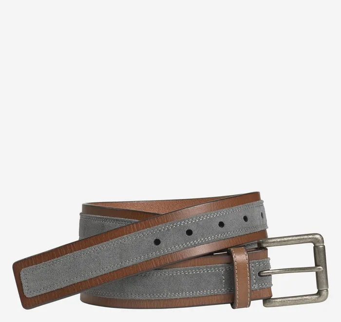 JohnstonandMurphy Belts Suede Overlay Belt Browngray 8211 Men