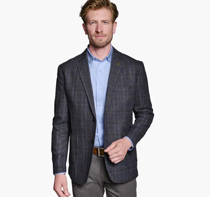 JohnstonandMurphy Blazers Deconstructed Wool Blazer Navy 8211 Men