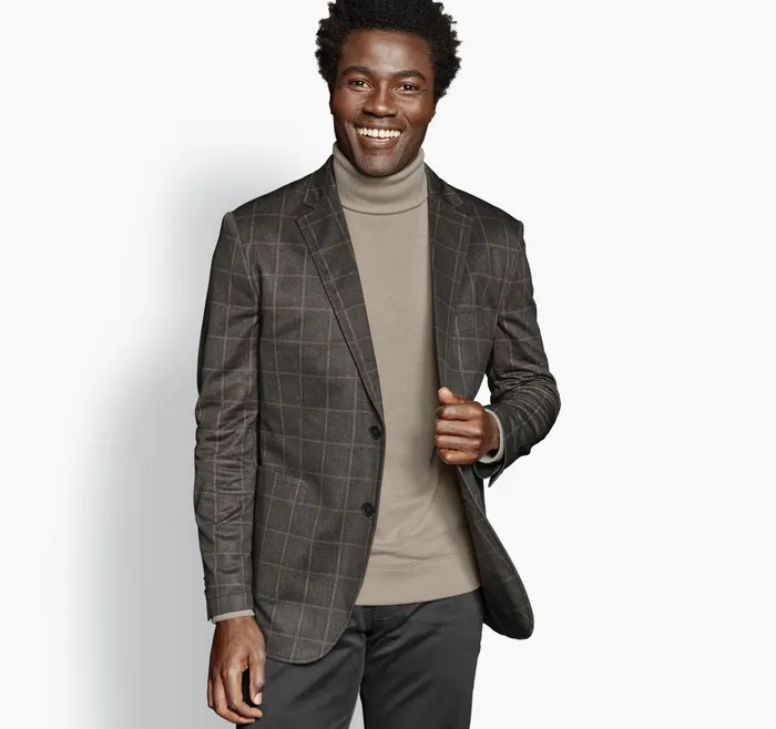 JohnstonandMurphy Blazers Xc Flex Knit Blazer Brown Plaid 8211 Men