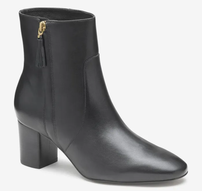 JohnstonandMurphy Boots and Booties Eleanor SideZip Bootie Black Calfskin 8211 Women JohnstonandMurphy Boots and Booties Eleanor SideZip Bootie Black Calfskin 8211 Women