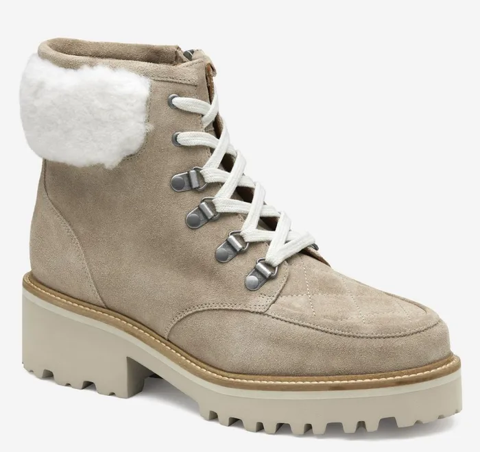 JohnstonandMurphy Boots and Booties Emmalynn Quilted Hiker Boot Taupe Suedeshearling 8211 Women JohnstonandMurphy Boots and Booties Emmalynn Quilted Hiker Boot Taupe Suedeshearling 8211 Women