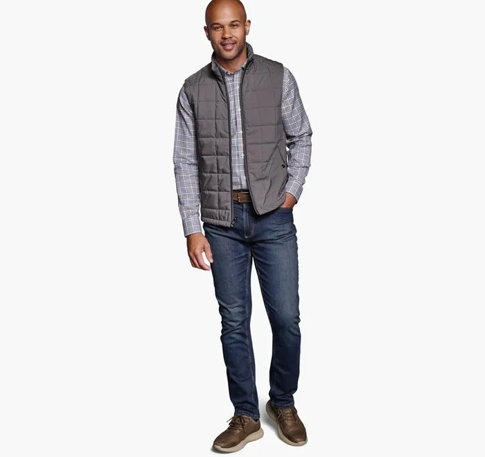 JohnstonandMurphy Coats Jackets and Vests Box Quilted Vest Gray 8211 Men JohnstonandMurphy Coats Jackets and Vests Box Quilted Vest Gray 8211 Men