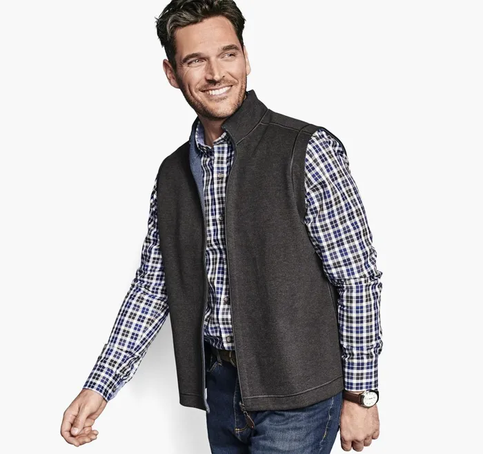 JohnstonandMurphy Coats Jackets and Vests Reversible Solid Vest Charcoalblue 8211 Men JohnstonandMurphy Coats Jackets and Vests Reversible Solid Vest Charcoalblue 8211 Men
