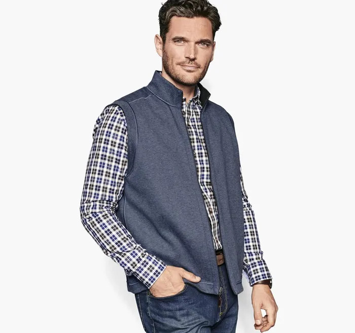 JohnstonandMurphy Coats Jackets and Vests Reversible Solid Vest Charcoalblue 8211 Men JohnstonandMurphy Coats Jackets and Vests Reversible Solid Vest Charcoalblue 8211 Men
