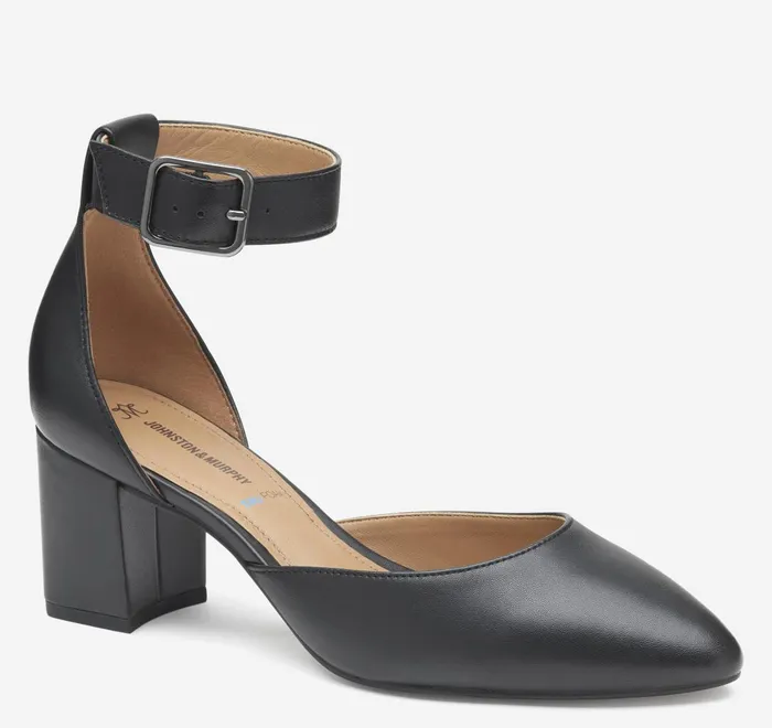 JohnstonandMurphy Heels and Platform Wedges Vicki Ankle Strap Black Glove Leather 8211 Women JohnstonandMurphy Heels and Platform Wedges Vicki Ankle Strap Black Glove Leather 8211 Women