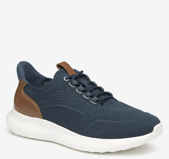 JohnstonandMurphy LaceUps Amherst 20 Knit Plain Toe Navy Knit 8211 Men