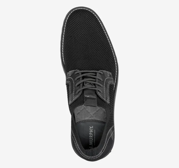 JohnstonandMurphy LaceUps Duncan Knit Plain Toe Black Knitcamoembossed Leather 8211 Men JohnstonandMurphy LaceUps Duncan Knit Plain Toe Black Knitcamoembossed Leather 8211 Men