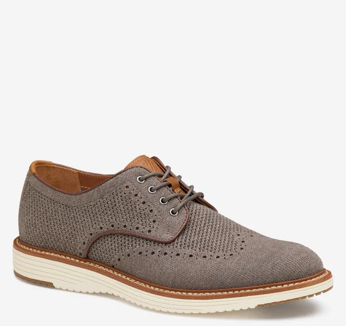 JohnstonandMurphy LaceUps Upton Knit Wingtip Gray Knit 8211 Men