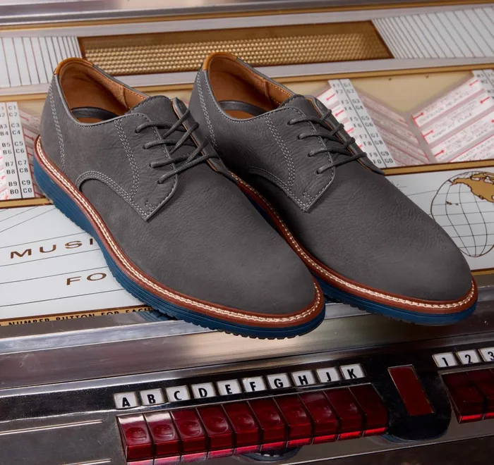 JohnstonandMurphy LaceUps Upton Plain Toe Gray Nubuck 8211 Men JohnstonandMurphy LaceUps Upton Plain Toe Gray Nubuck 8211 Men
