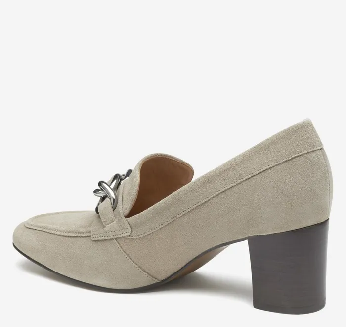 JohnstonandMurphy Mules and Loafers Eleanor Chain Loafer Taupe Suede 8211 Women JohnstonandMurphy Mules and Loafers Eleanor Chain Loafer Taupe Suede 8211 Women