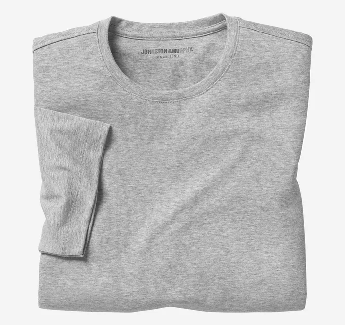 JohnstonandMurphy Polos and Tees Essential Tee Heather Gray 8211 Men