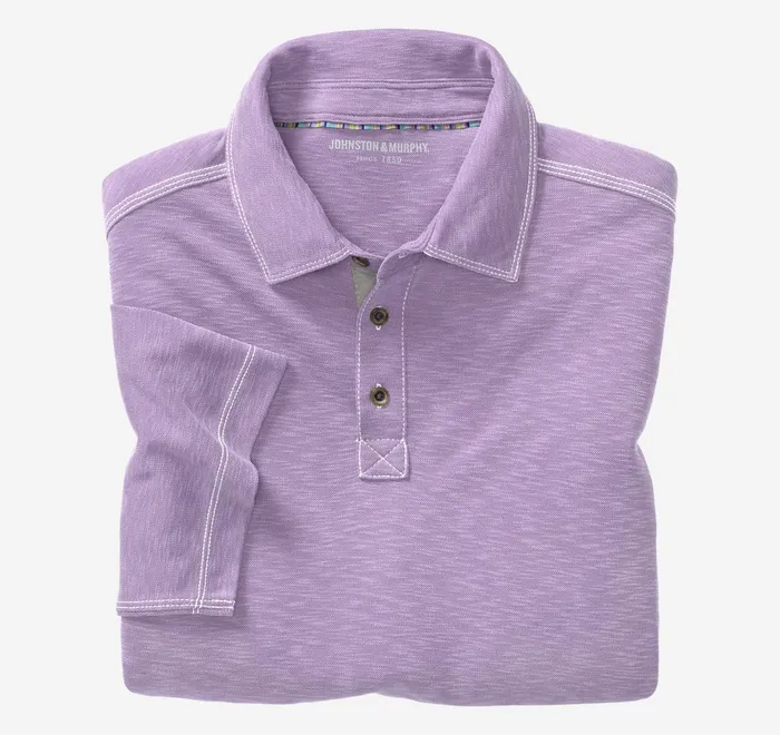 JohnstonandMurphy Polos and Tees Vintage Slub Polo Lavender 8211 Men
