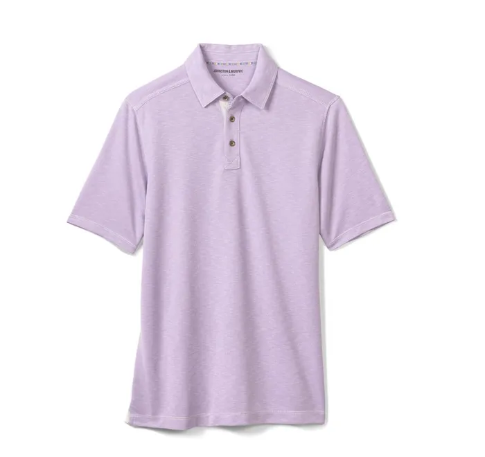 JohnstonandMurphy Polos and Tees Vintage Slub Polo Lavender 8211 Men JohnstonandMurphy Polos and Tees Vintage Slub Polo Lavender 8211 Men