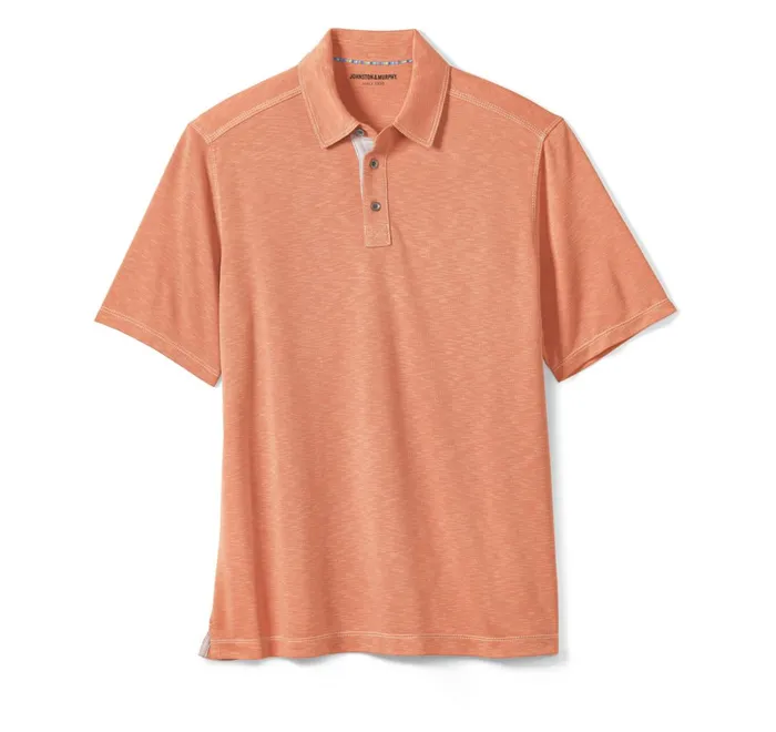 JohnstonandMurphy Polos and Tees Vintage Slub Polo Orange 8211 Men JohnstonandMurphy Polos and Tees Vintage Slub Polo Orange 8211 Men