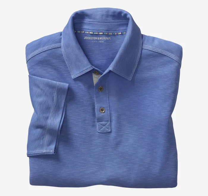 JohnstonandMurphy Polos and Tees Vintage Slub Polo Royal 8211 Men