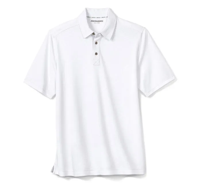 JohnstonandMurphy Polos and Tees Vintage Slub Polo White 8211 Men JohnstonandMurphy Polos and Tees Vintage Slub Polo White 8211 Men