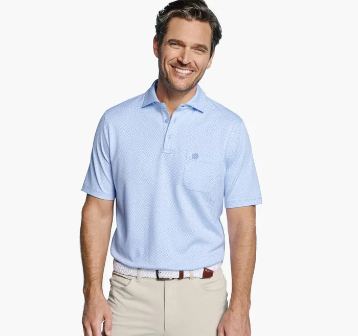 JohnstonandMurphy Polos and Tees Xc4 Jacquard Performance Polo Light Blue Abstract 8211 Men JohnstonandMurphy Polos and Tees Xc4 Jacquard Performance Polo Light Blue Abstract 8211 Men