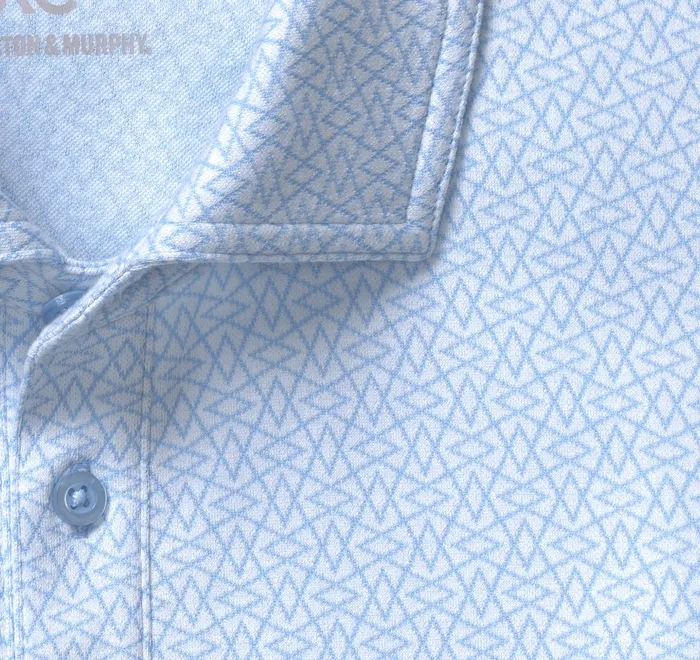 JohnstonandMurphy Polos and Tees Xc4 Jacquard Performance Polo Light Blue Abstract 8211 Men JohnstonandMurphy Polos and Tees Xc4 Jacquard Performance Polo Light Blue Abstract 8211 Men
