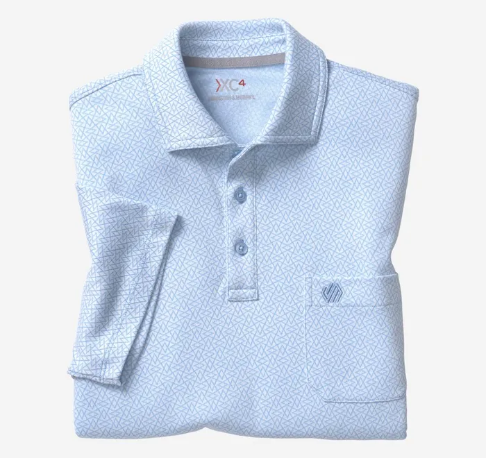 JohnstonandMurphy Polos and Tees Xc4 Jacquard Performance Polo Light Blue Abstract 8211 Men JohnstonandMurphy Polos and Tees Xc4 Jacquard Performance Polo Light Blue Abstract 8211 Men