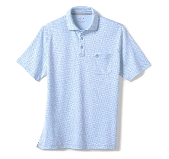 JohnstonandMurphy Polos and Tees Xc4 Jacquard Performance Polo Light Blue Abstract 8211 Men JohnstonandMurphy Polos and Tees Xc4 Jacquard Performance Polo Light Blue Abstract 8211 Men