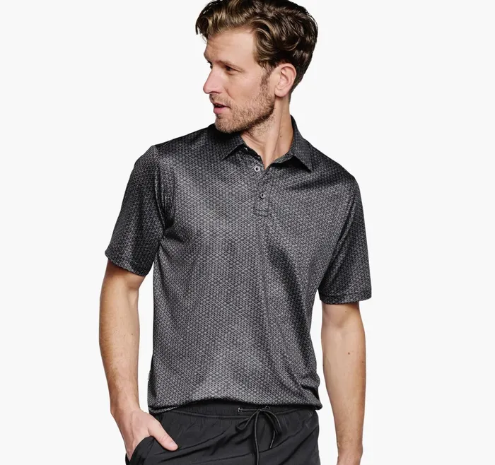 JohnstonandMurphy Polos and Tees Xc4 Performance Polo Black Linked Oval 8211 Men JohnstonandMurphy Polos and Tees Xc4 Performance Polo Black Linked Oval 8211 Men