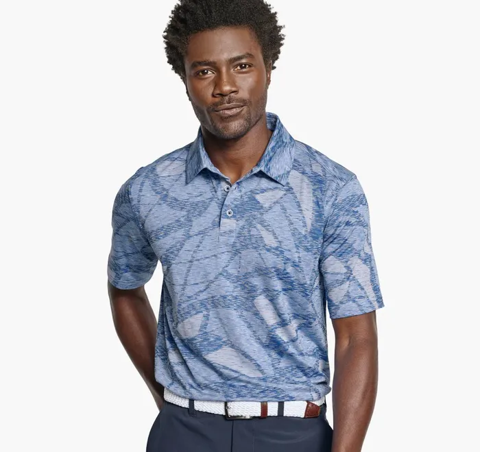JohnstonandMurphy Polos and Tees Xc4 Performance Polo Blue Large Geo 8211 Men JohnstonandMurphy Polos and Tees Xc4 Performance Polo Blue Large Geo 8211 Men