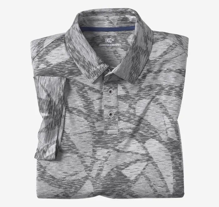 JohnstonandMurphy Polos and Tees Xc4 Performance Polo Charcoal Large Geo 8211 Men JohnstonandMurphy Polos and Tees Xc4 Performance Polo Charcoal Large Geo 8211 Men
