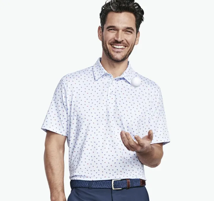 JohnstonandMurphy Polos and Tees Xc4 Performance Polo Light Blue Skull 8211 Men JohnstonandMurphy Polos and Tees Xc4 Performance Polo Light Blue Skull 8211 Men