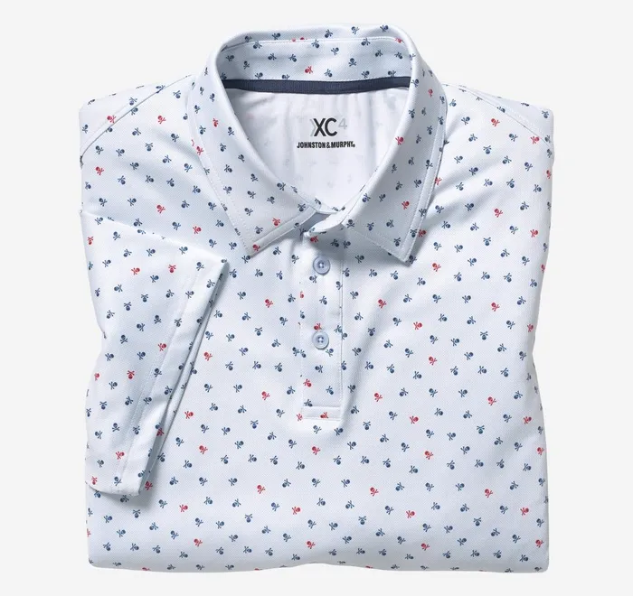 JohnstonandMurphy Polos and Tees Xc4 Performance Polo Light Blue Skull 8211 Men JohnstonandMurphy Polos and Tees Xc4 Performance Polo Light Blue Skull 8211 Men