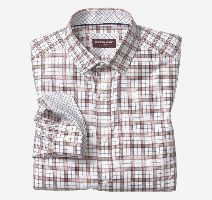 JohnstonandMurphy Shirts Premium Cotton Shirts Rustnavy Double Windowpane 8211 Men JohnstonandMurphy Shirts Premium Cotton Shirts Rustnavy Double Windowpane 8211 Men