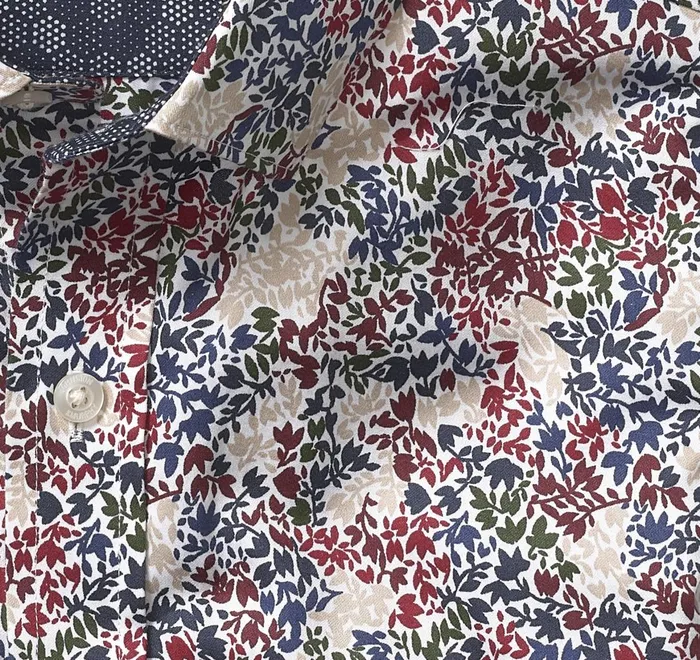 JohnstonandMurphy Shirts Printed Cotton Shirt Burgundy Multi Vine 8211 Men JohnstonandMurphy Shirts Printed Cotton Shirt Burgundy Multi Vine 8211 Men