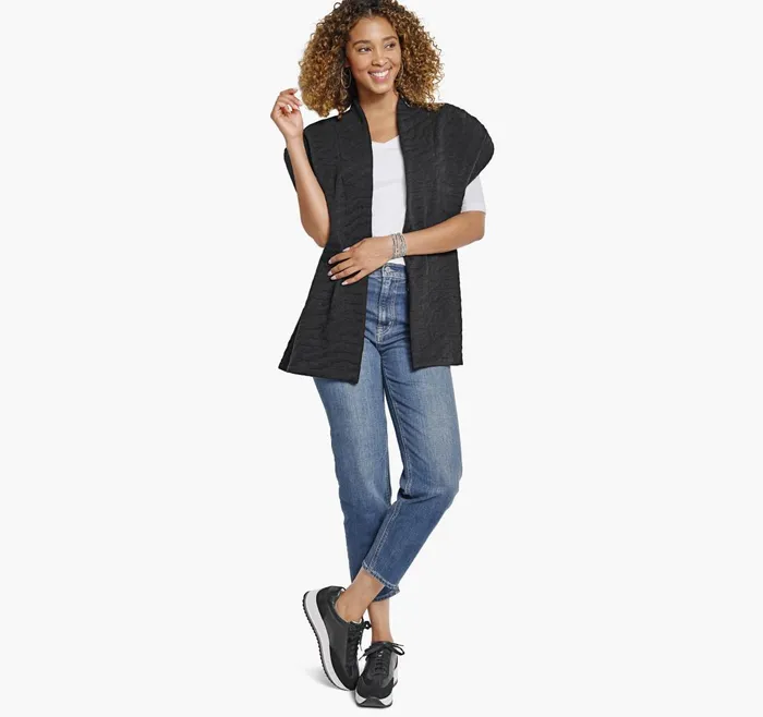 JohnstonandMurphy Shirts Sweaters and Blazers Knit Jacquard Vest Black 8211 Women JohnstonandMurphy Shirts Sweaters and Blazers Knit Jacquard Vest Black 8211 Women