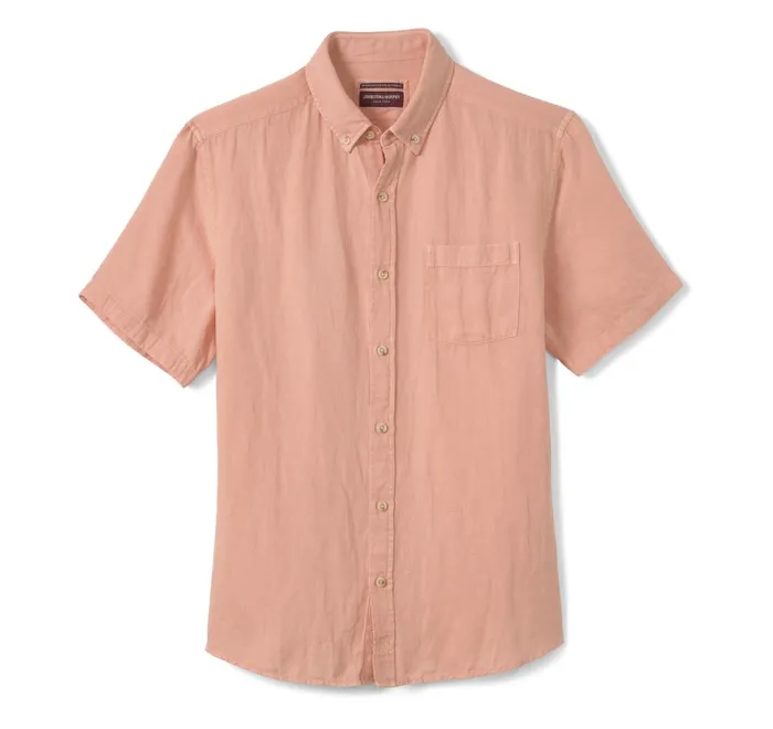 JohnstonandMurphy ShortSleeve Shirts Garment Dyed Shirt Melon 8211 Men JohnstonandMurphy ShortSleeve Shirts Garment Dyed Shirt Melon 8211 Men